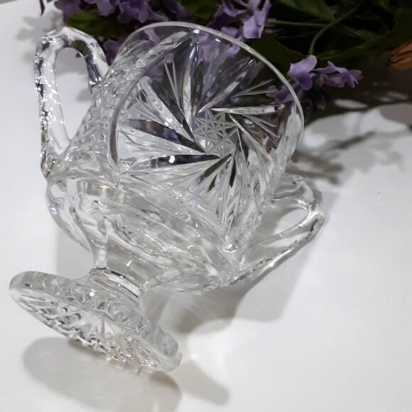 Pinwheel Crystal Footed Sugar Bowl Buzzstar Vintage - Picture 2 of 9